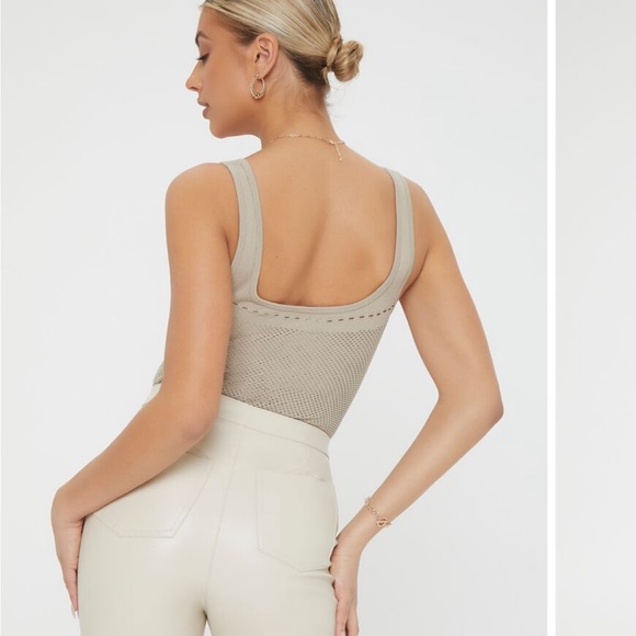 Open Knit Tank Bodysuit Size S/M - Picture 4 of 6